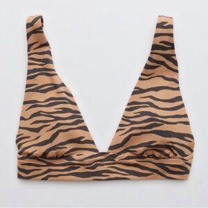 NEW Aerie Triangle Bikini Top Leopard Pique Animal Print